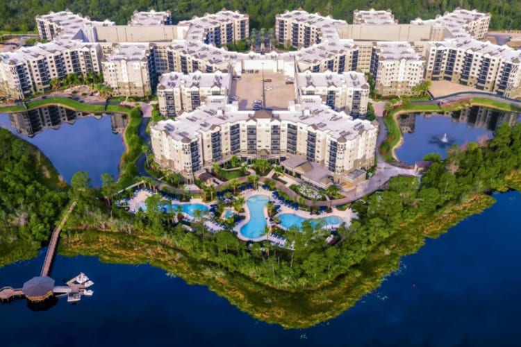 Aerial view of resort